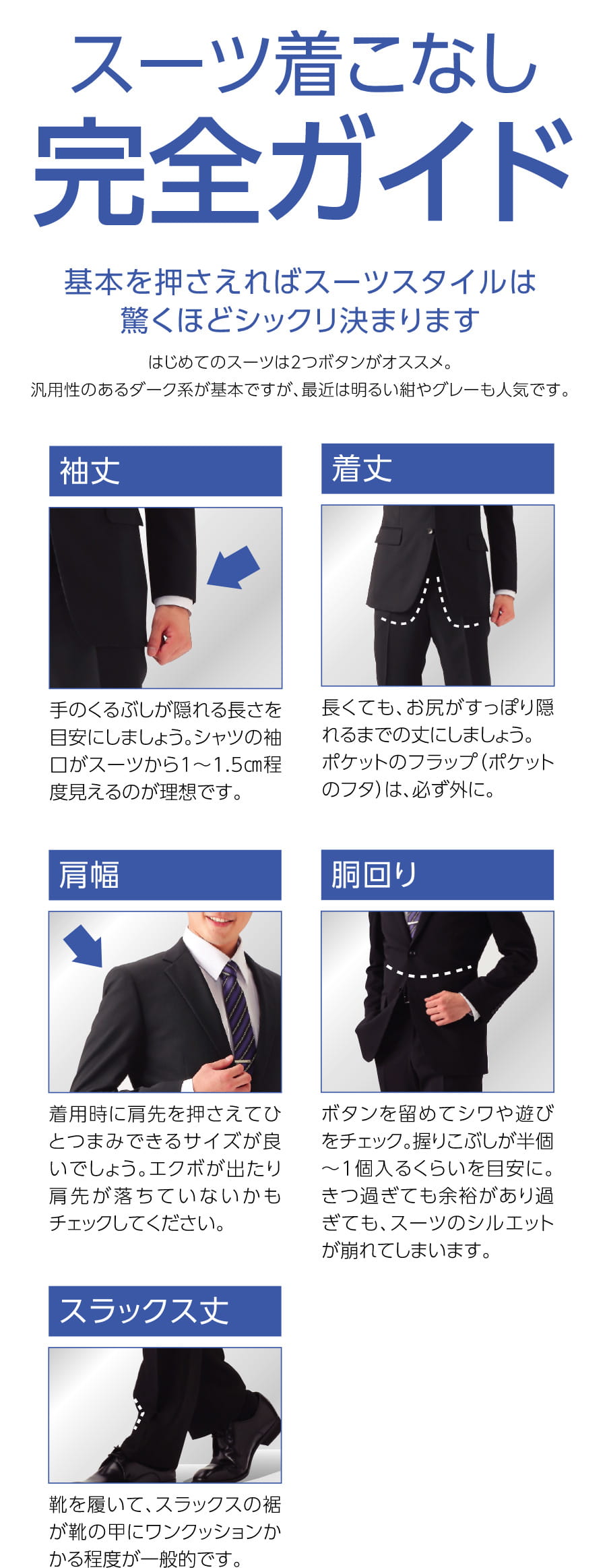 スーツ着こなし完全ガイド 基本を押さえればスーツスタイルは驚くほどシックリ決まります